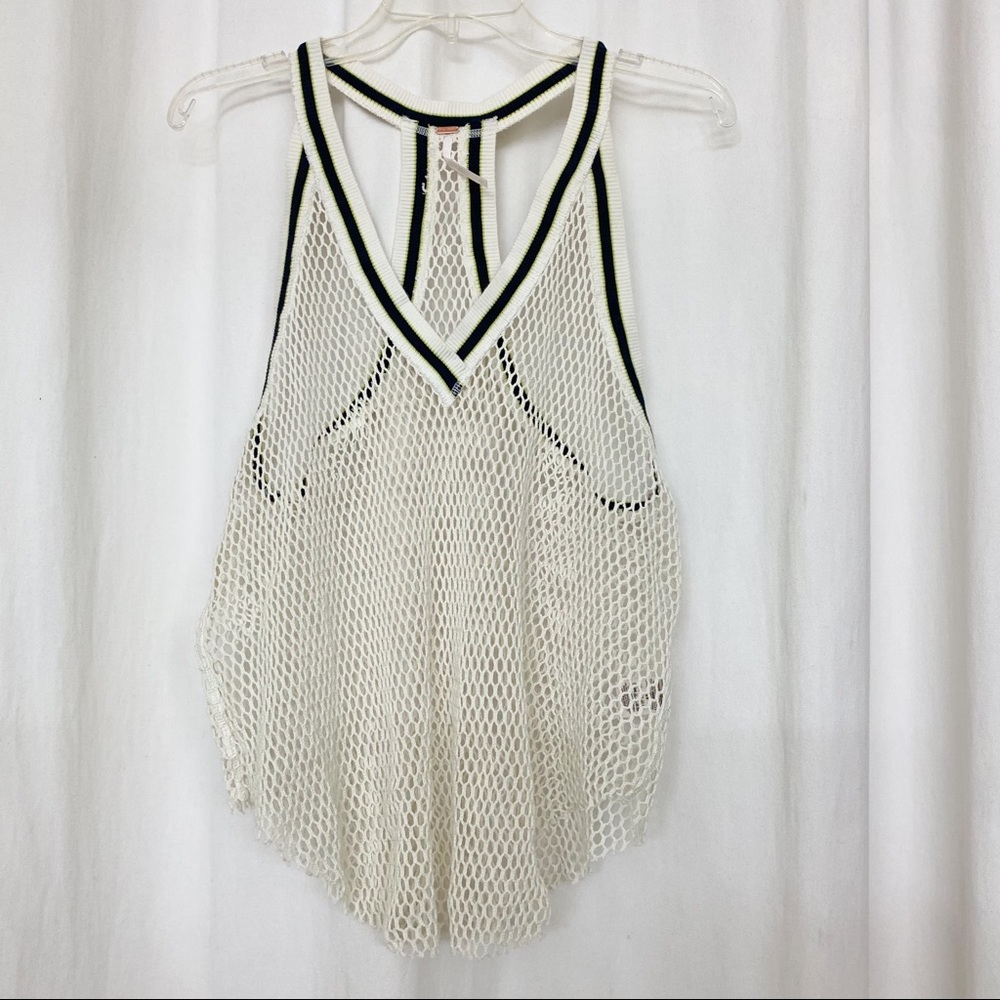 FREE PEOPLE Mesh Cream Racerback Top - Picture 12 of 12